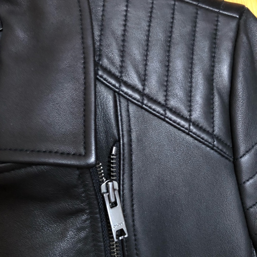Black Leather Moto Jacket - Picture 4 of 7